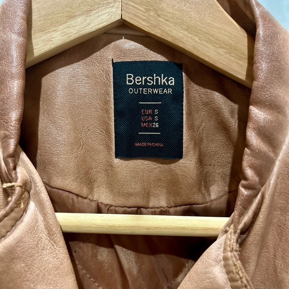 BERSHKA biker jacket tan small - Picture 2 of 5